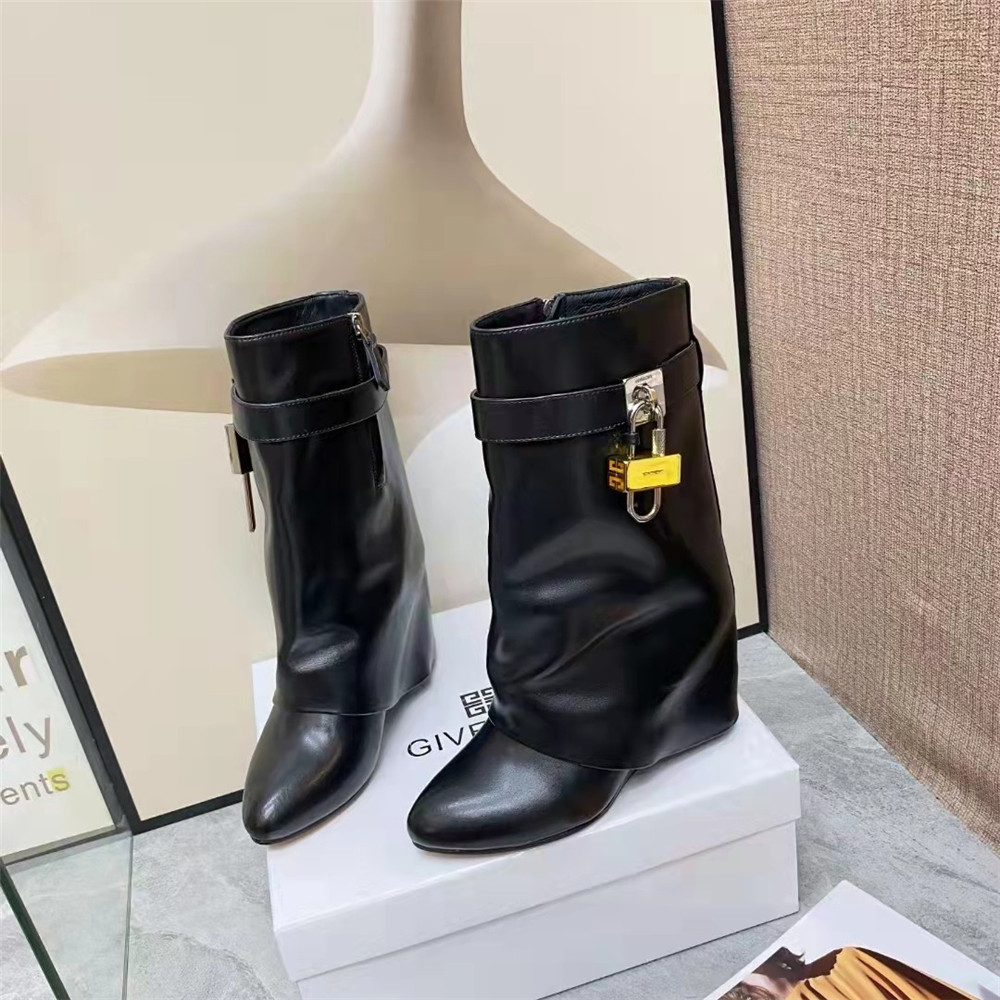 Givenchy Shark Lock Pant Boots In Leather - PerfectKickZ