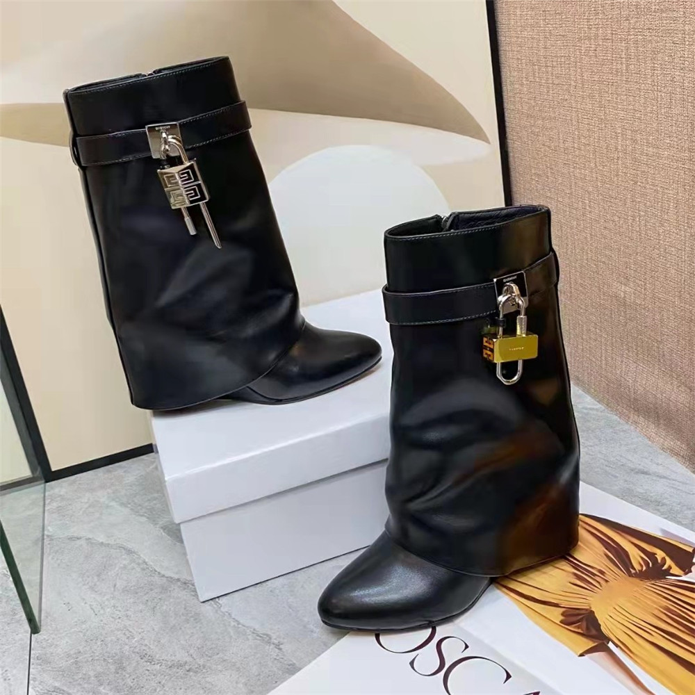 Givenchy Shark Lock Pant Boots In Leather - PerfectKickZ