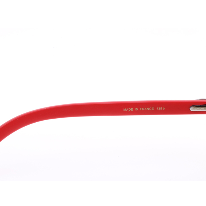 Cartier  8300818 Engrave Lens Red Wood Sunglasses In Silver Brown - PerfectKickZ