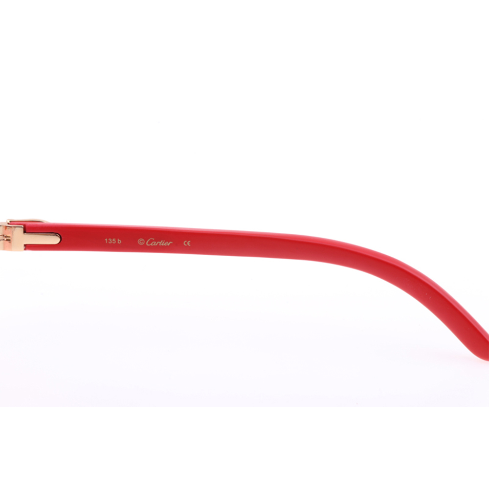 Cartier 8300818 Red Wood Sunglasses In Gold Gradient Pink - PerfectKickZ