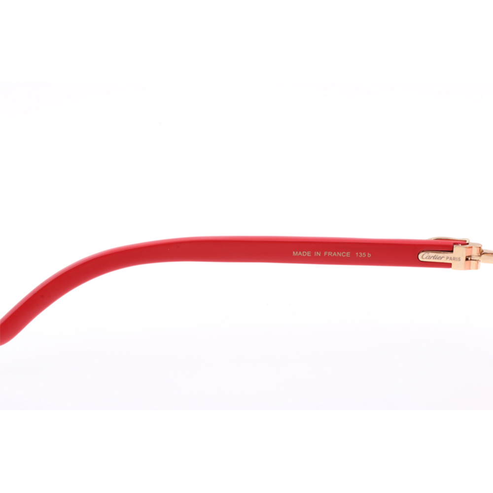 Cartier 8300818 Red Wood Sunglasses In Gold Gradient Pink - PerfectKickZ
