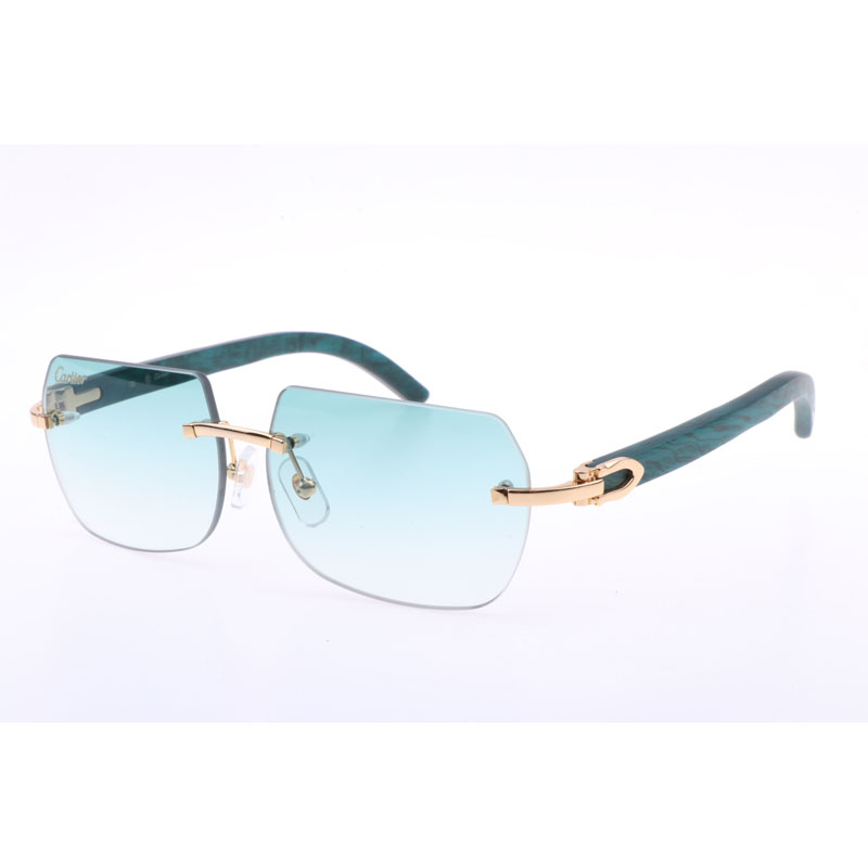 Cartier  8300818 Engrave Lens Wood Sunglasses In Silver Brown - PerfectKickZ