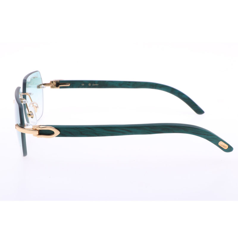 Cartier  8300818 Engrave Lens Wood Sunglasses In Silver Brown - PerfectKickZ