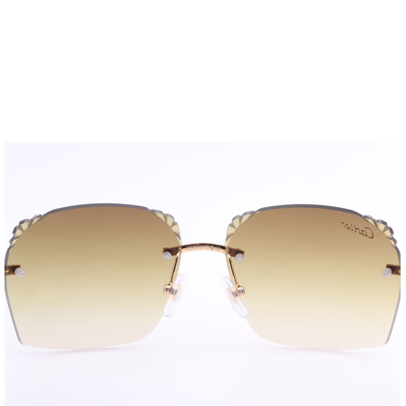 Cartier 8300818 Engrave Lens White Mix Black Buffalo Sunglasses In Gold Brown - PerfectKickZ