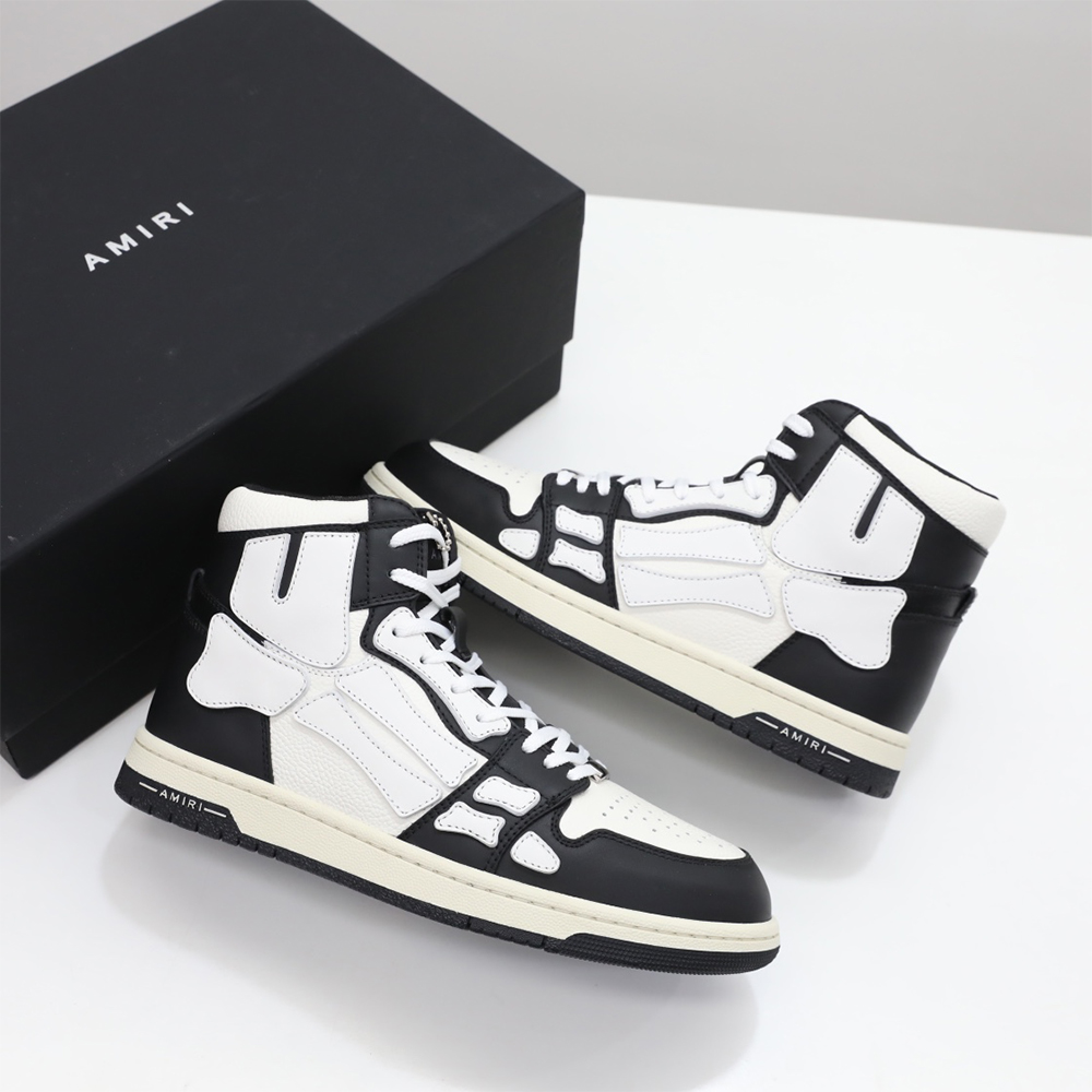 Amiri Skel-Top Hi Sneaker White/Black - PerfectKickZ