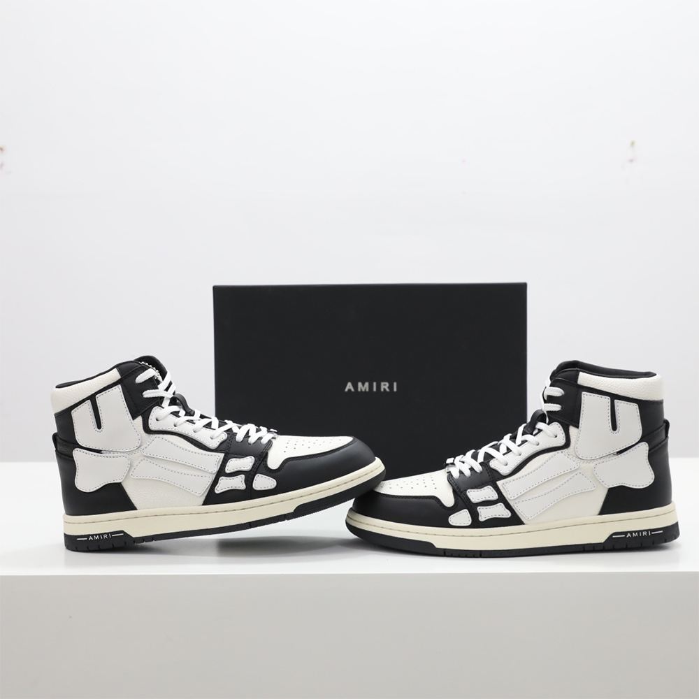 Amiri Skel-Top Hi Sneaker White/Black - PerfectKickZ