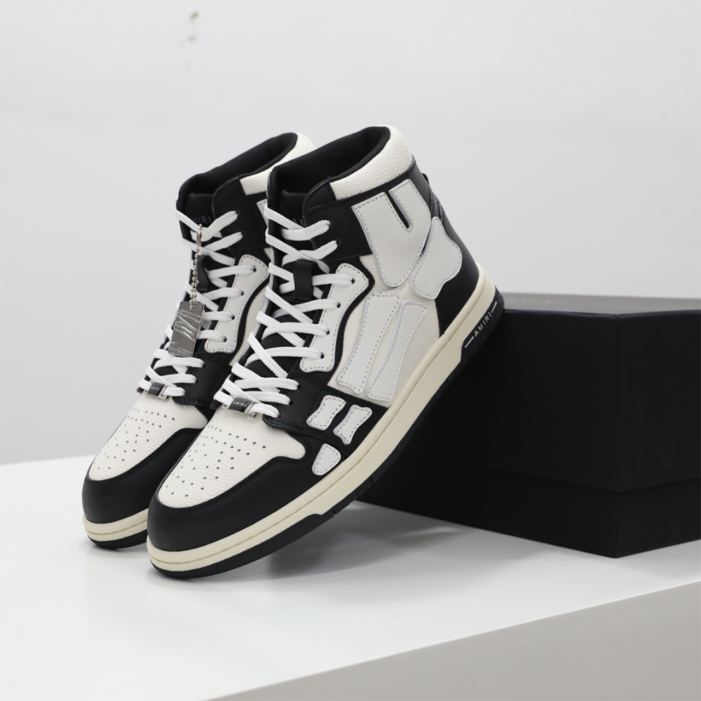 Amiri Skel-Top Hi Sneaker White/Black - PerfectKickZ