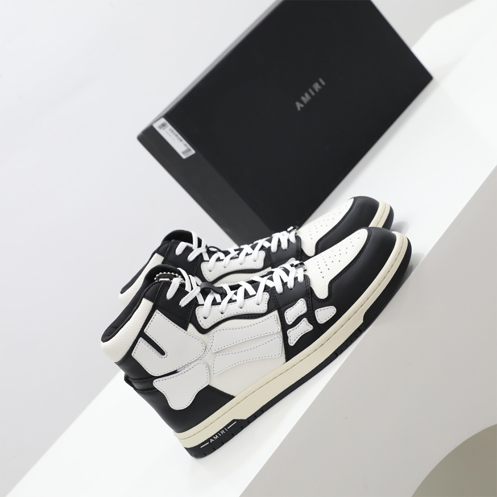 Amiri Skel-Top Hi Sneaker White/Black - PerfectKickZ