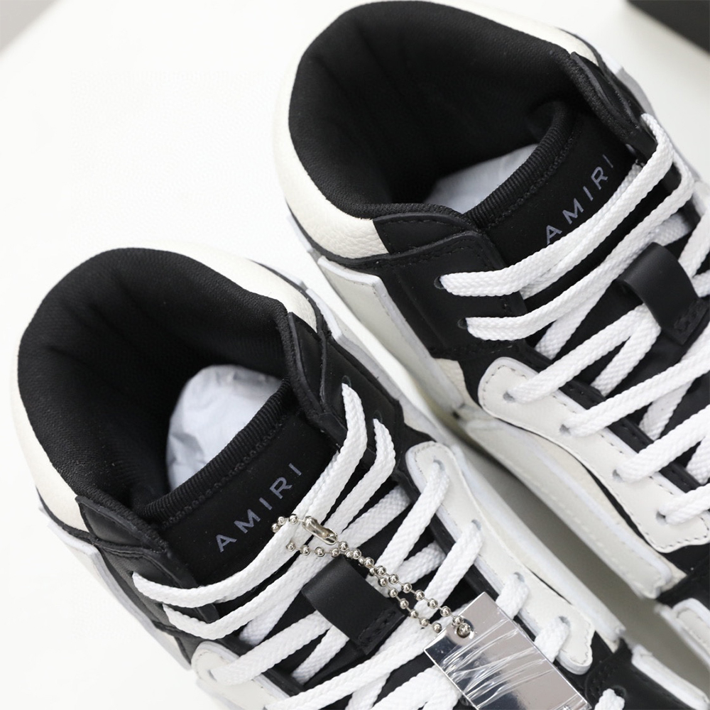 Amiri Skel-Top Hi Sneaker White/Black - PerfectKickZ
