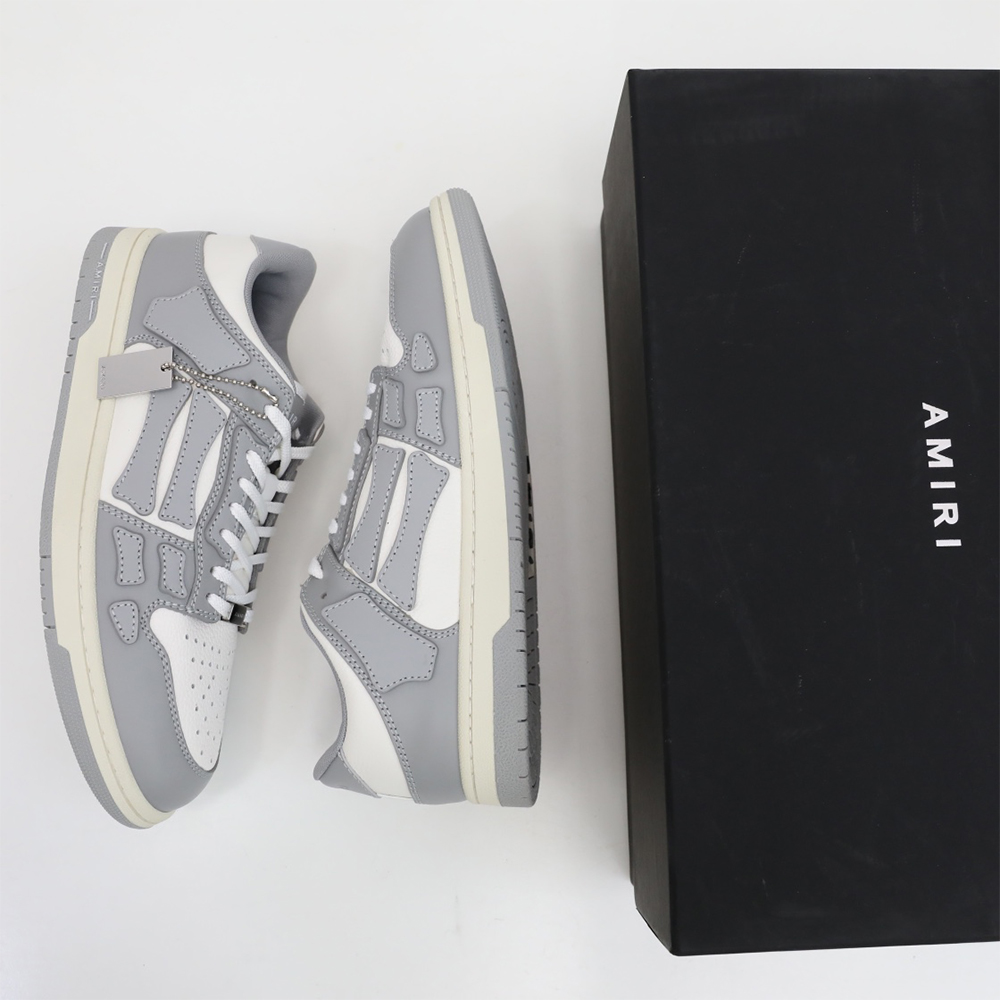 Amiri Skel-Top Low Sneaker Gray/White - PerfectKickZ