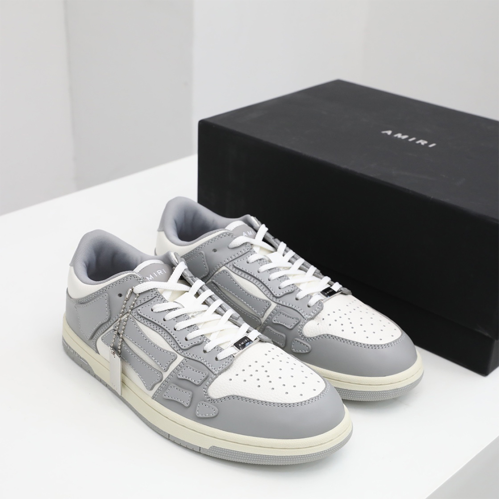 Amiri Skel-Top Low Sneaker Gray/White - PerfectKickZ