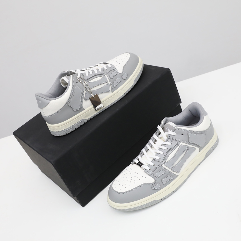 Amiri Skel-Top Low Sneaker Gray/White - PerfectKickZ