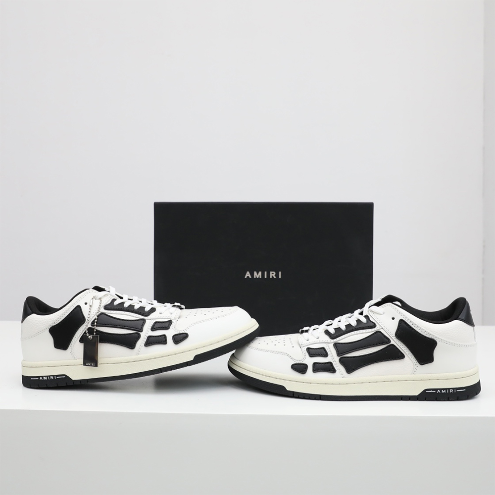 Amiri Skel-Top Low Sneaker White/Black - PerfectKickZ