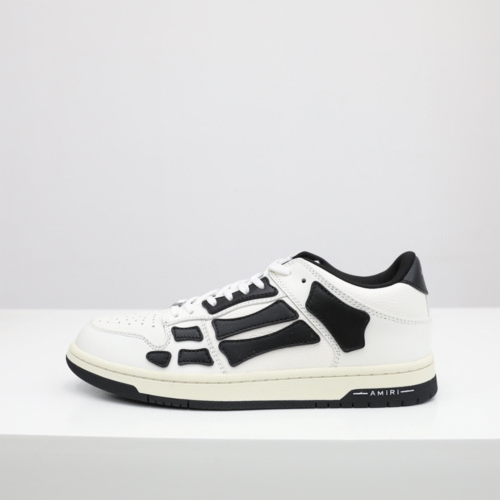 Amiri Skel-Top Low Sneaker White/Black - PerfectKickZ