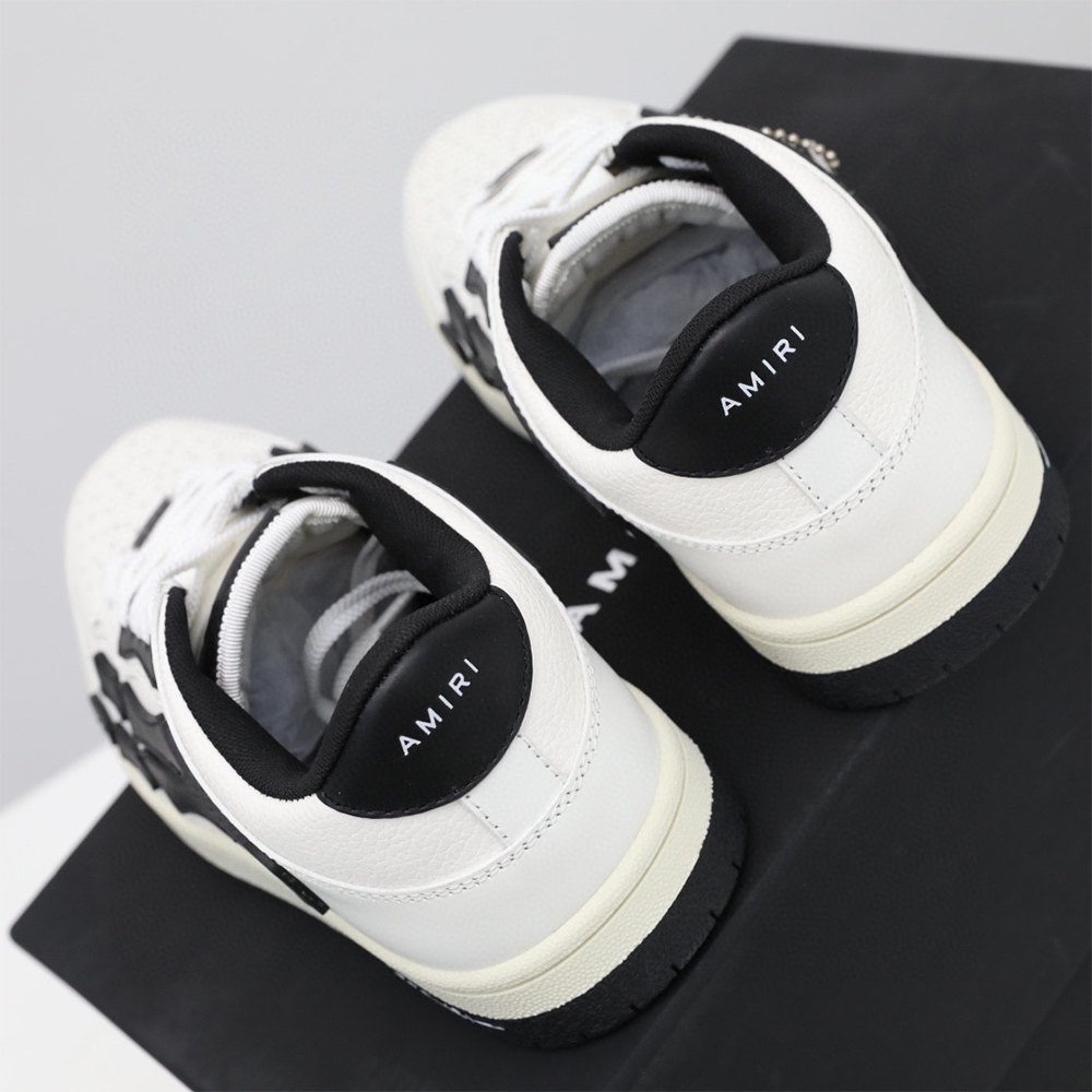Amiri Skel-Top Low Sneaker White/Black - PerfectKickZ