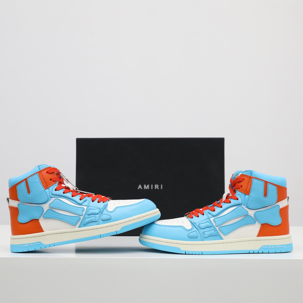 Amiri Skel-Top Hi Sneaker Blue/Orange - PerfectKickZ