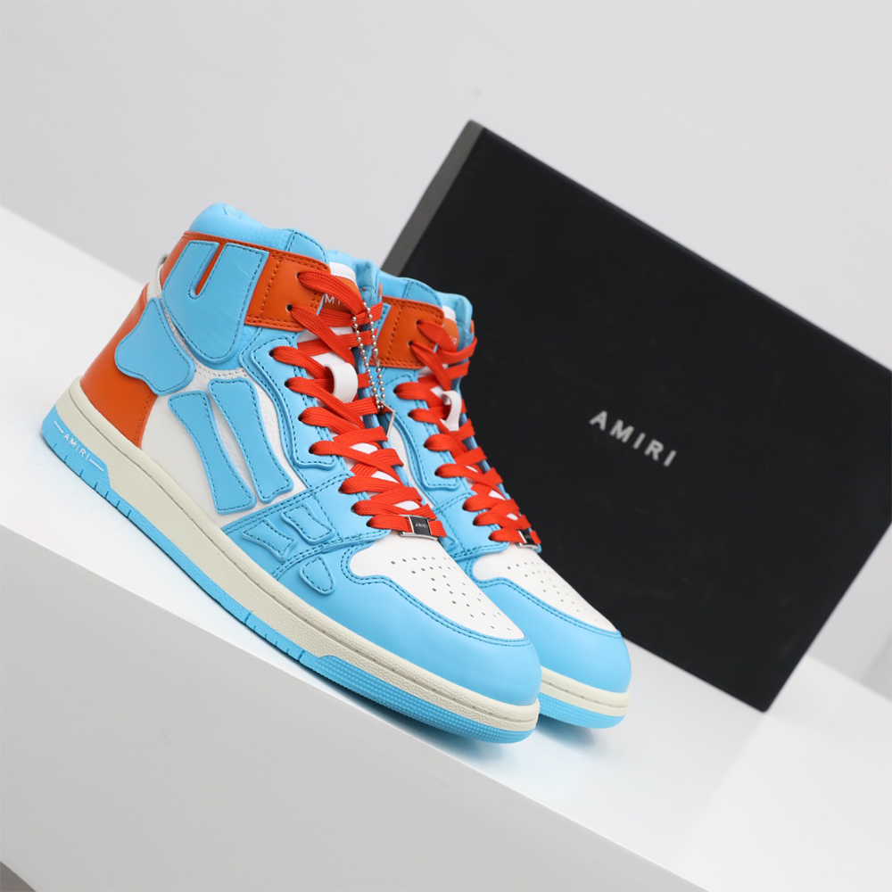 Amiri Skel-Top Hi Sneaker Blue/Orange - PerfectKickZ