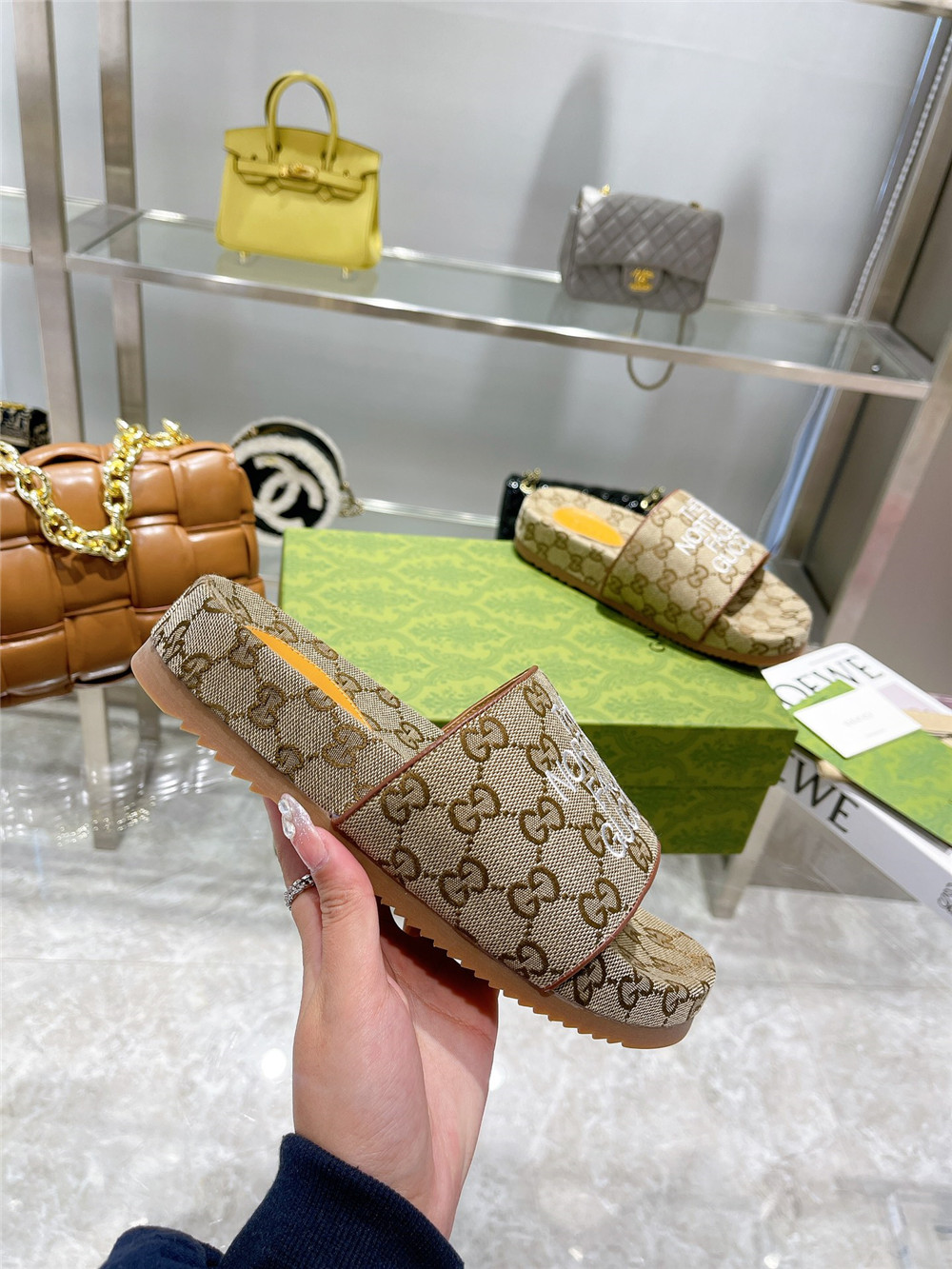 Gucci X The North Face GG Logo Slides - PerfectKickZ
