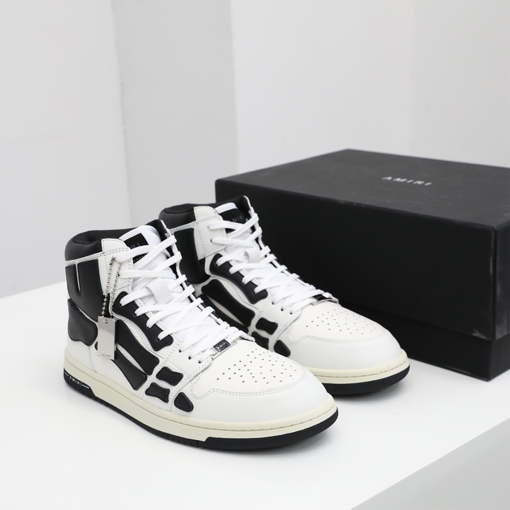 Amiri Skel-Top Hi Sneaker Black/White - PerfectKickZ