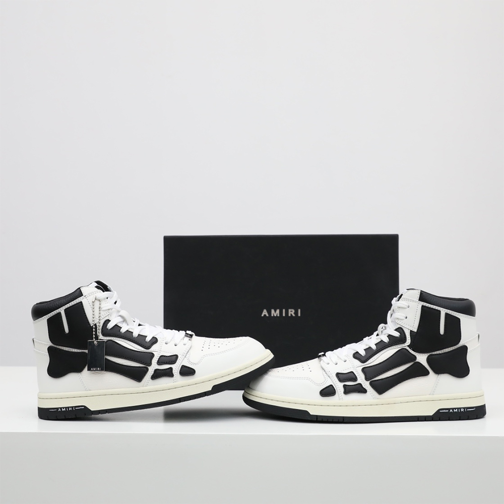 Amiri Skel-Top Hi Sneaker Black/White - PerfectKickZ