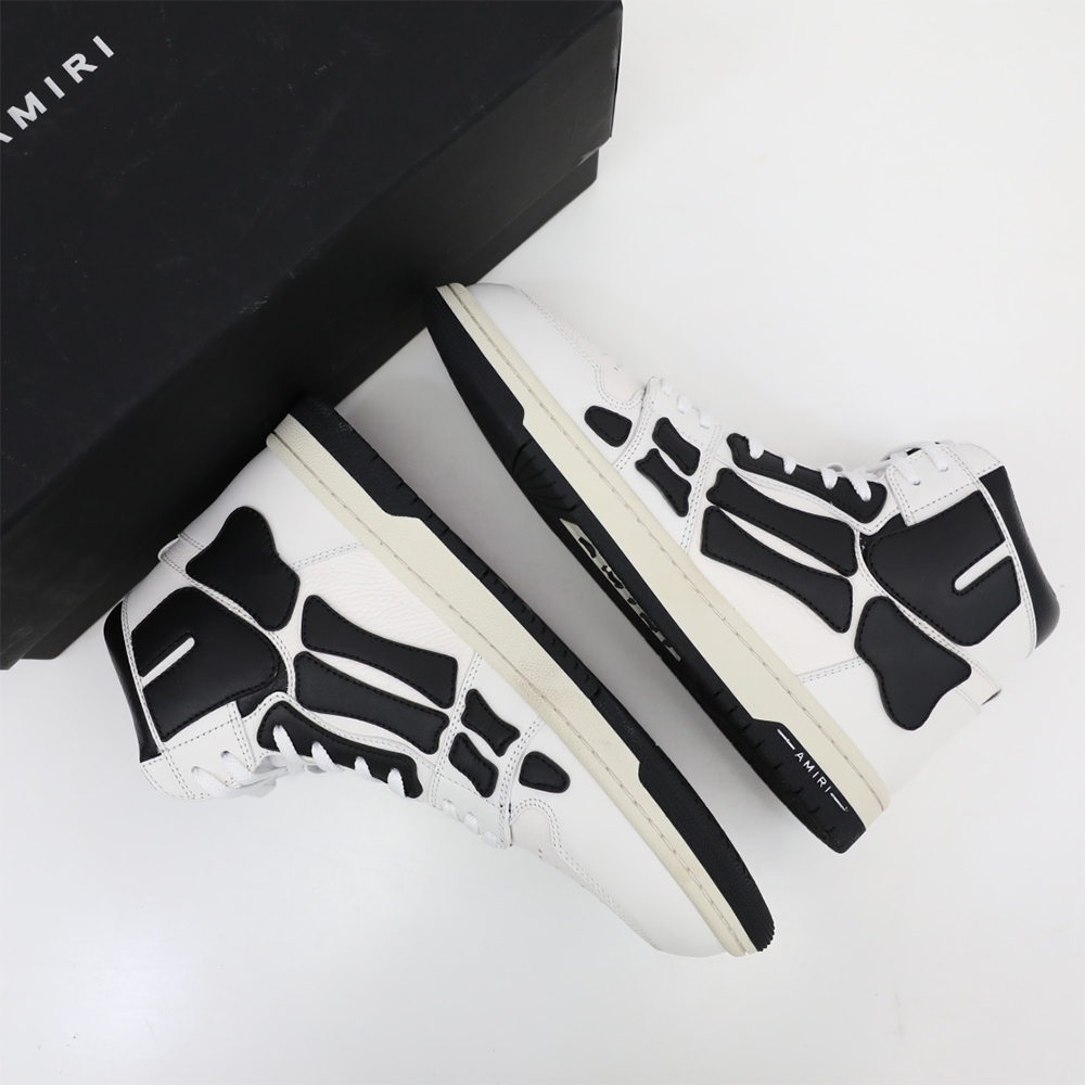 Amiri Skel-Top Hi Sneaker Black/White - PerfectKickZ