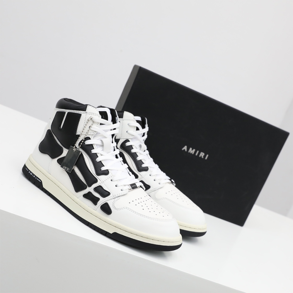 Amiri Skel-Top Hi Sneaker Black/White - PerfectKickZ