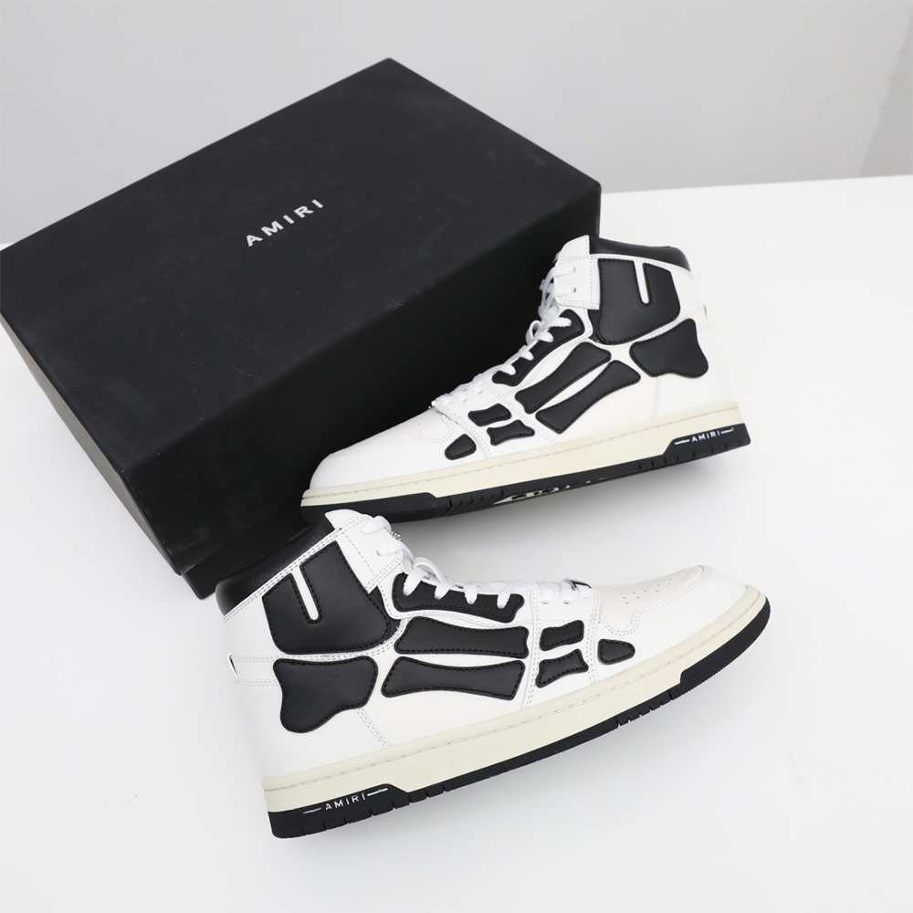 Amiri Skel-Top Hi Sneaker Black/White - PerfectKickZ