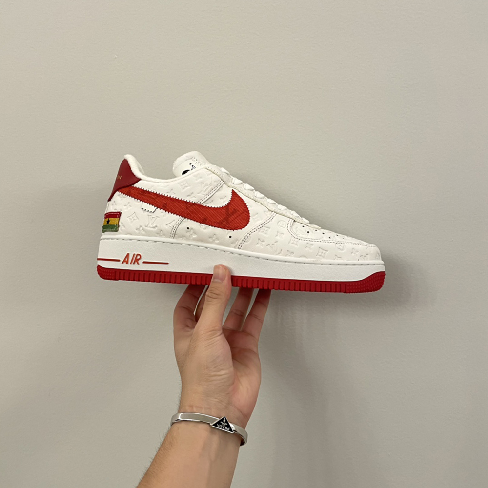 Louis Vuitton X Nike Air Force 1 Sneaker In White&Red - PerfectKickZ