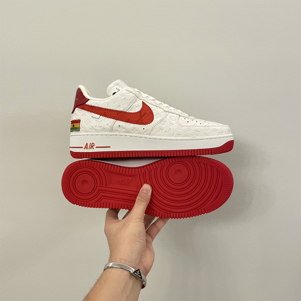 Louis Vuitton X Nike Air Force 1 Sneaker In White&Red - 