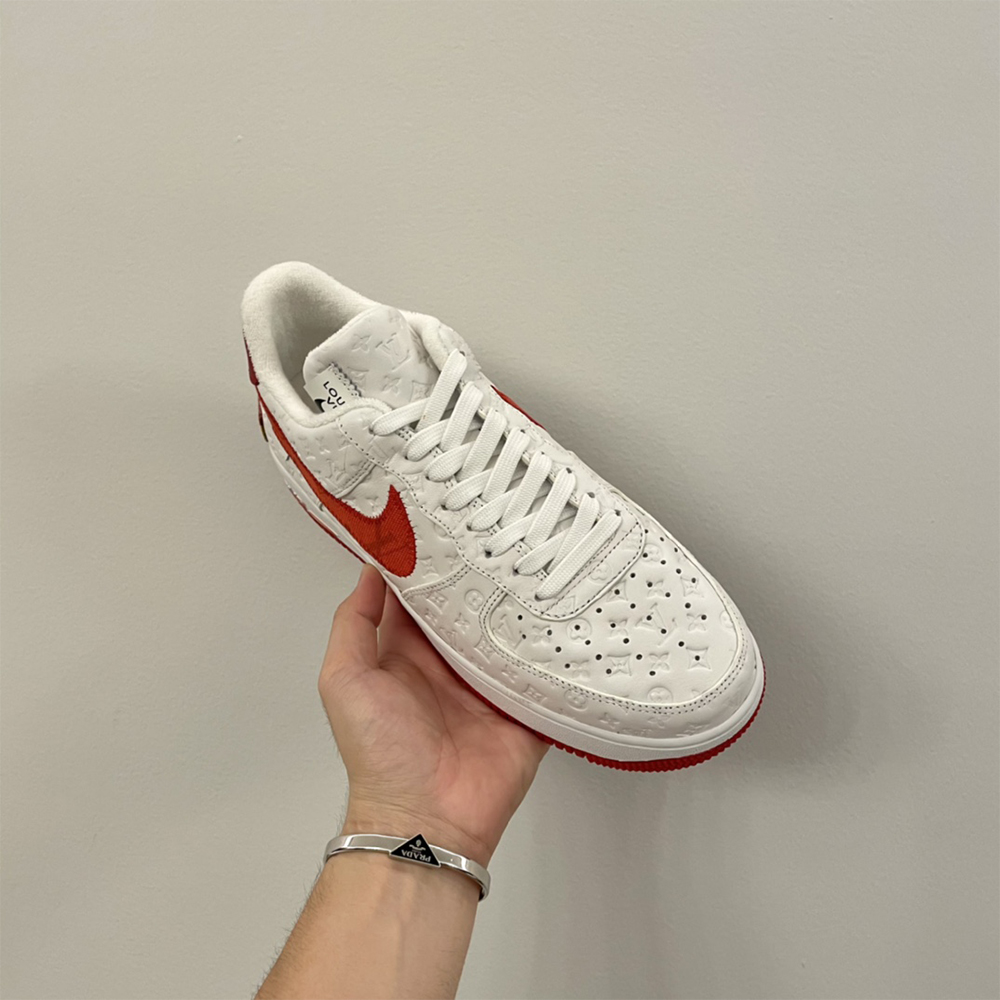 Louis Vuitton X Nike Air Force 1 Sneaker In White&Red - 