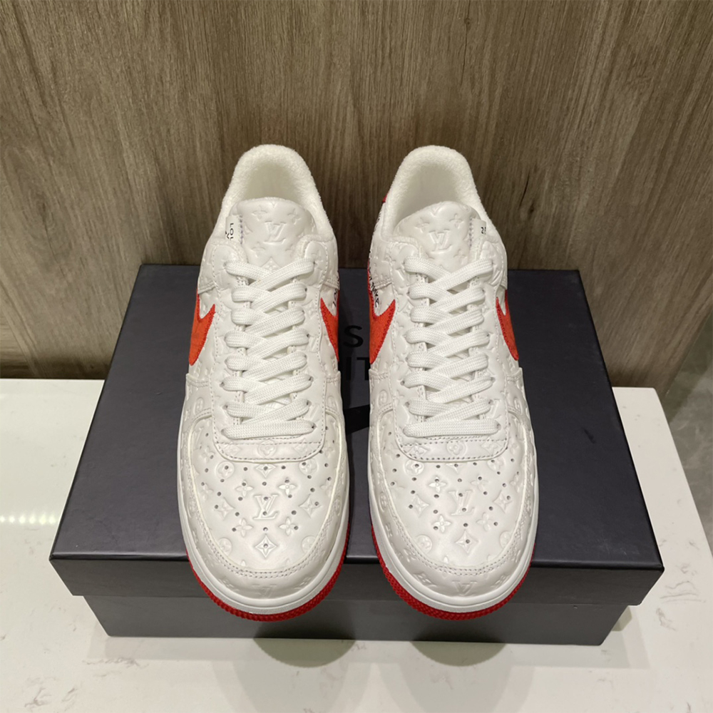 Louis Vuitton X Nike Air Force 1 Sneaker In White&Red - 