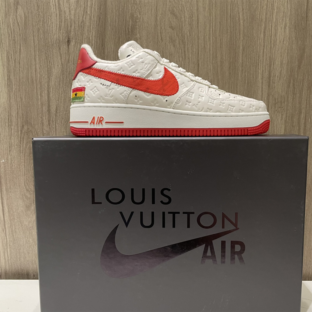 Louis Vuitton X Nike Air Force 1 Sneaker In White&Red - 