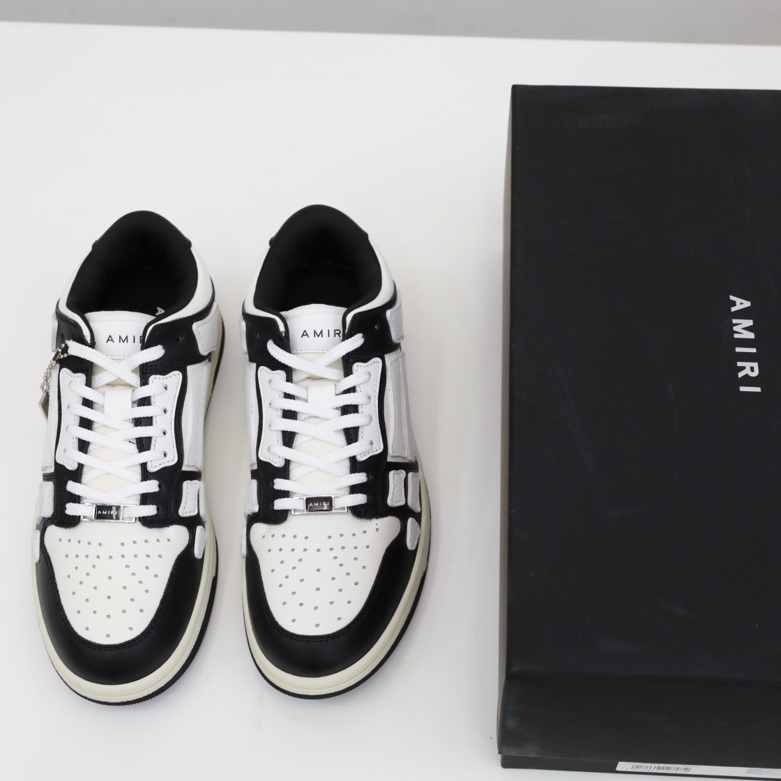 Amiri Skel-Top Low Sneaker White/Black - PerfectKickZ