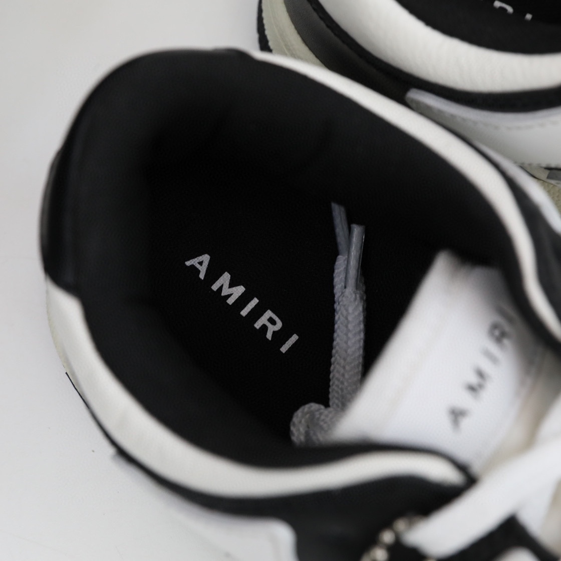 Amiri Skel-Top Low Sneaker White/Black - PerfectKickZ