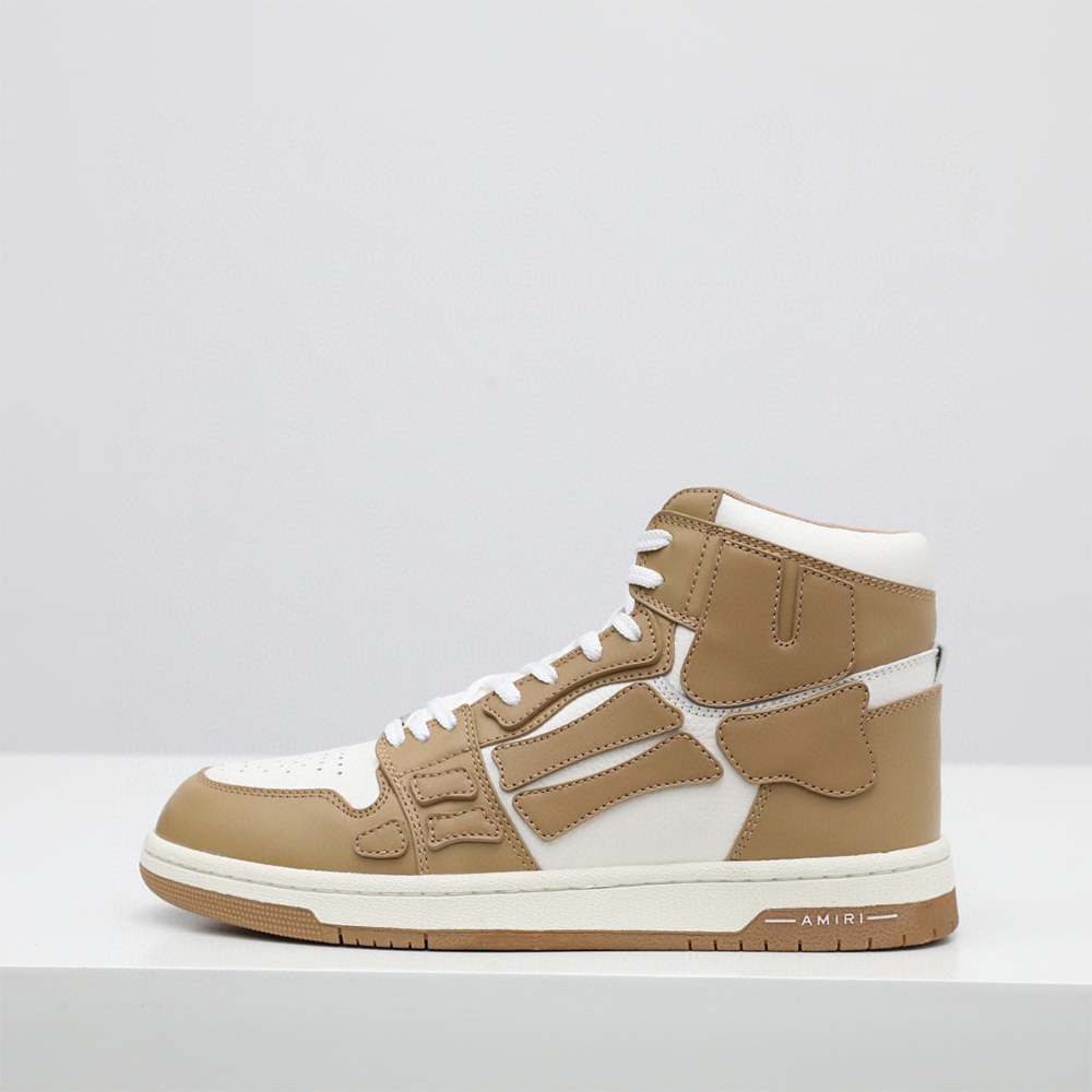 Amiri Skel-Top Hi Sneaker Brown/White - PerfectKickZ