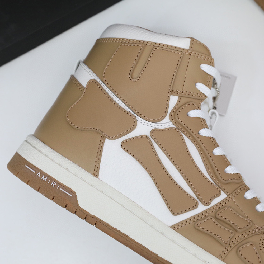 Amiri Skel-Top Hi Sneaker Brown/White - PerfectKickZ