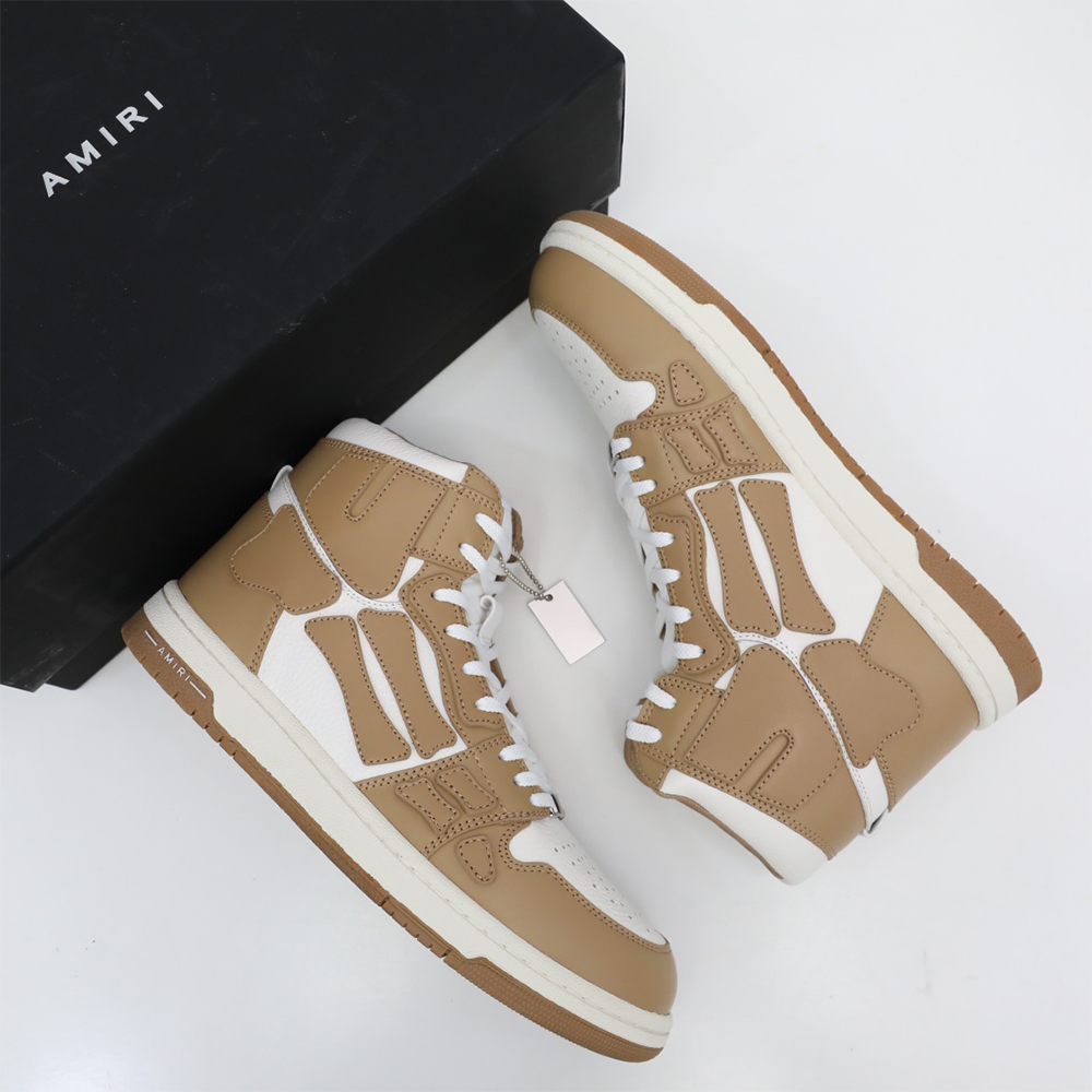 Amiri Skel-Top Hi Sneaker Brown/White - PerfectKickZ
