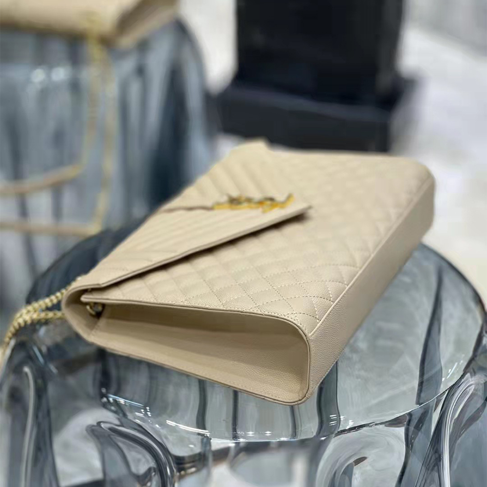 Saint Laurent Envelope Large Bag In Mix Matelasse Grain De Poudre Emboosed Leather - PerfectKickZ