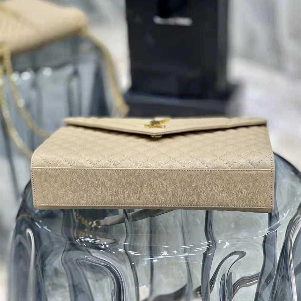 Saint Laurent Envelope Large Bag In Mix Matelasse Grain De Poudre Emboosed Leather - PerfectKickZ