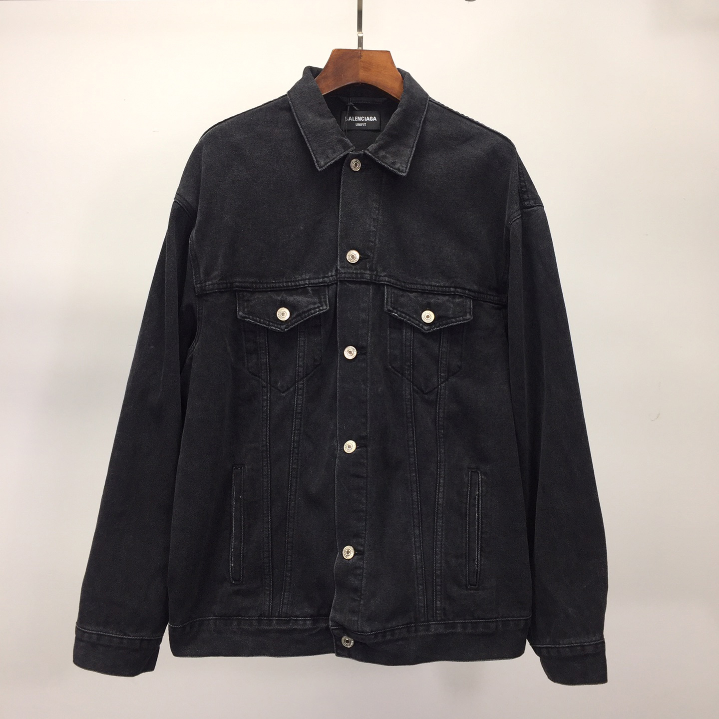  Balenciaga Spray Paint Logo Denim Jacket - PerfectKickZ