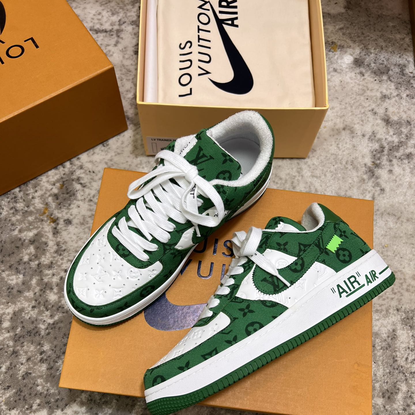 Louis Vuitton X Nike Air Force 1 Sneaker In Green - PerfectKickZ