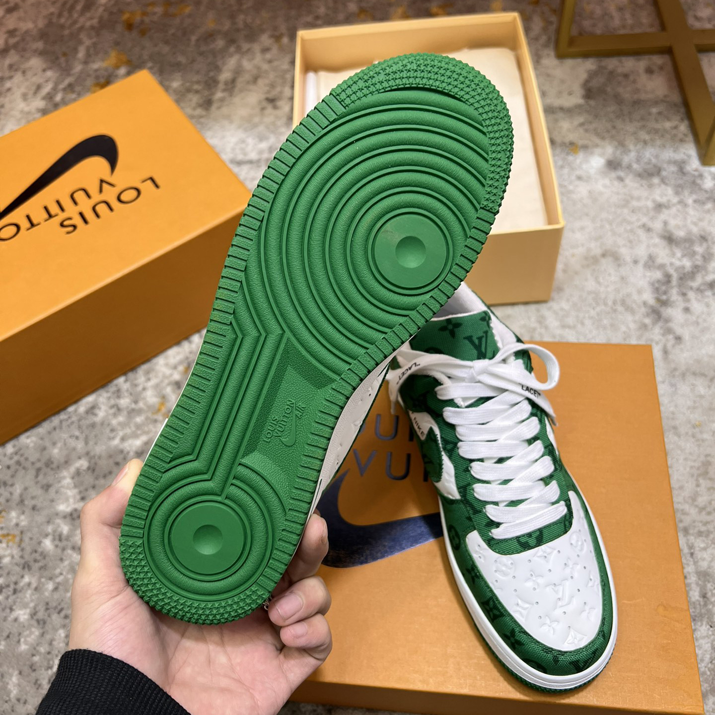 Louis Vuitton X Nike Air Force 1 Sneaker In Green - PerfectKickZ