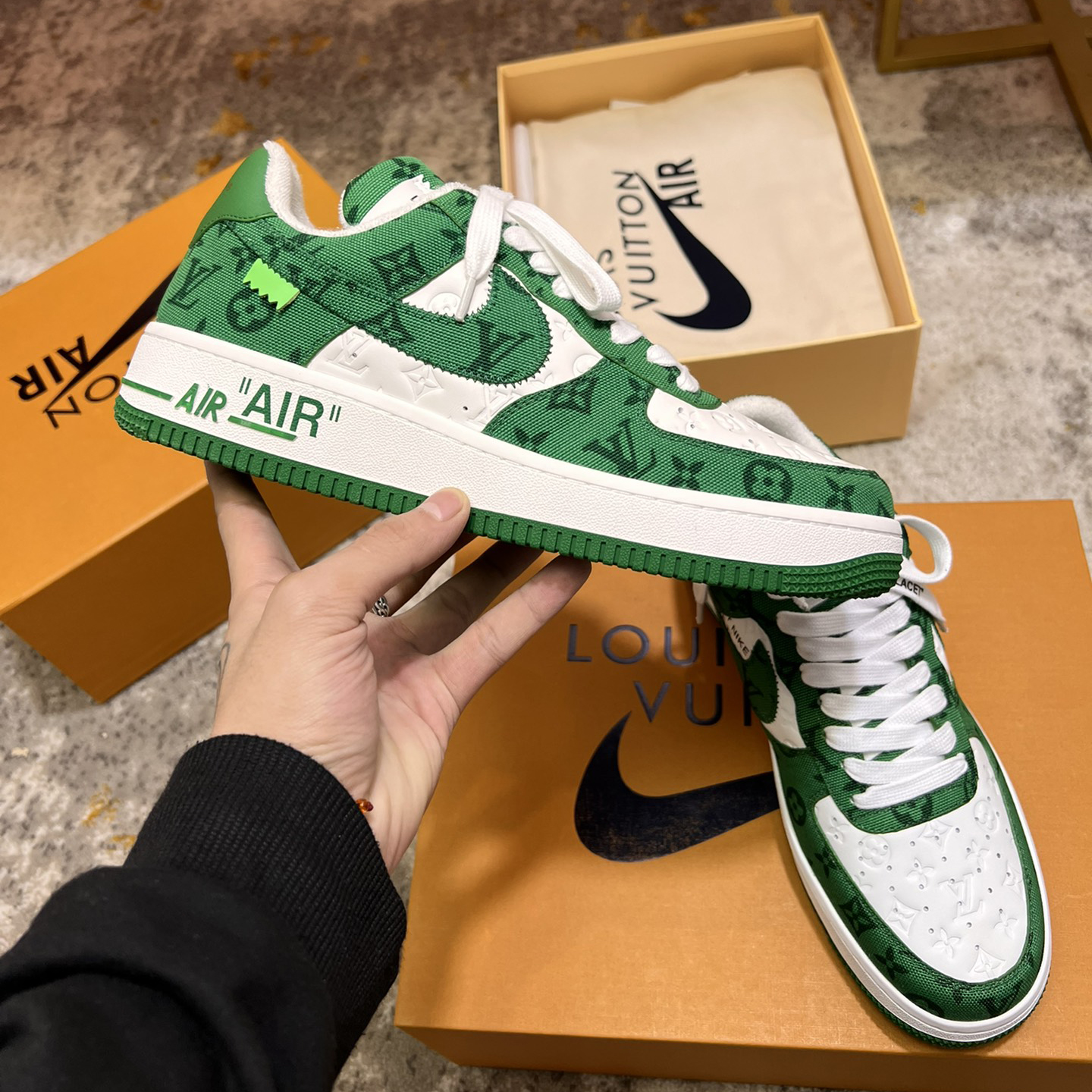 Louis Vuitton X Nike Air Force 1 Sneaker In Green - PerfectKickZ