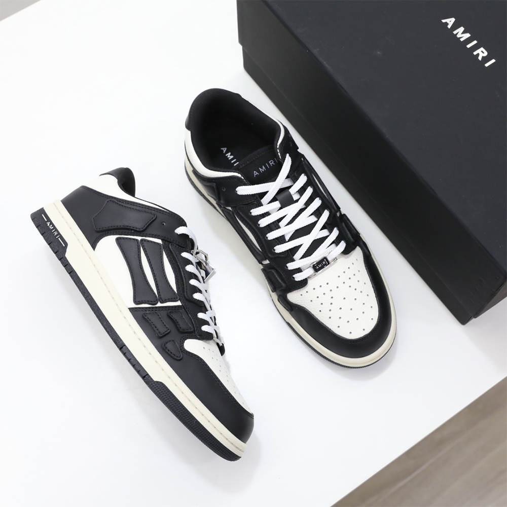 Amiri Skel-Top Low Sneaker Black/White - PerfectKickZ