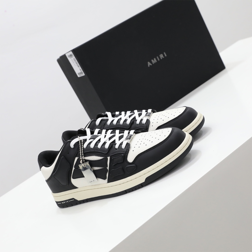 Amiri Skel-Top Low Sneaker Black/White - PerfectKickZ
