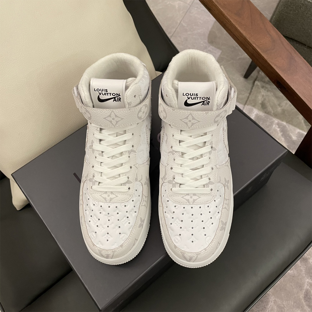 Louis Vuitton X Nike Air Force 1 Mid-Top Sneaker In White - PerfectKickZ