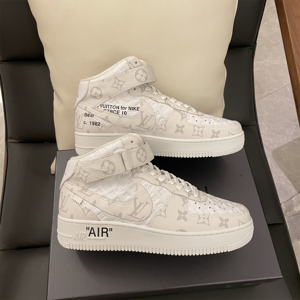 Louis Vuitton X Nike Air Force 1 Mid-Top Sneaker In White - PerfectKickZ