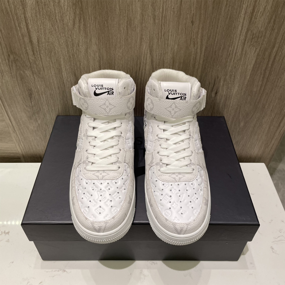Louis Vuitton X Nike Air Force 1 Mid-Top Sneaker In White - PerfectKickZ