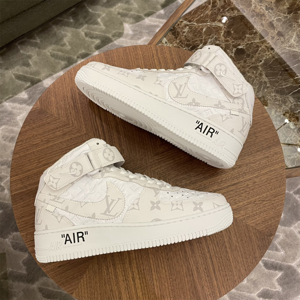 Louis Vuitton X Nike Air Force 1 Mid-Top Sneaker In White - PerfectKickZ