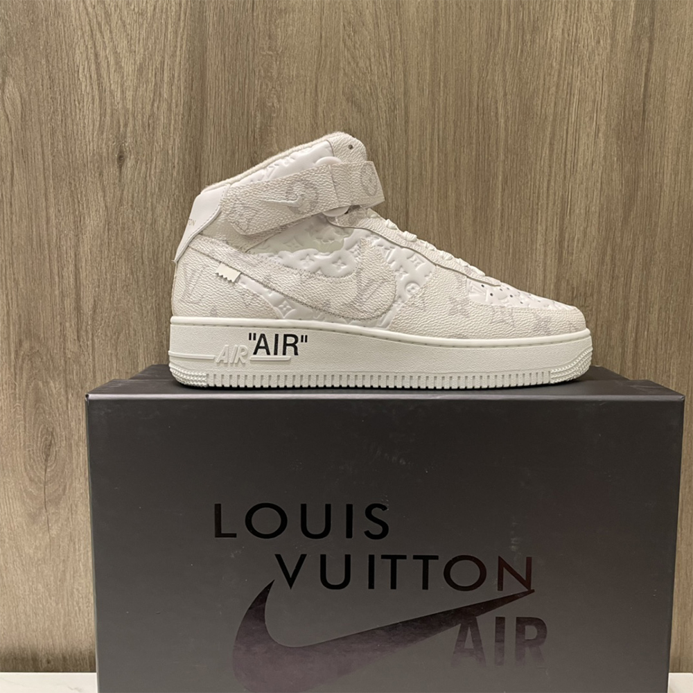 Louis Vuitton X Nike Air Force 1 Mid-Top Sneaker In White - PerfectKickZ
